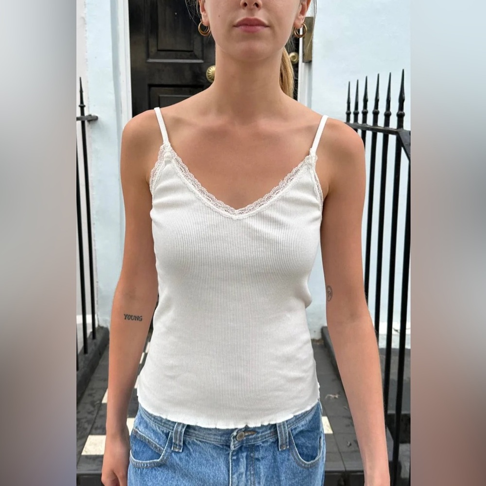 Brandy Melville white Fia long tank top